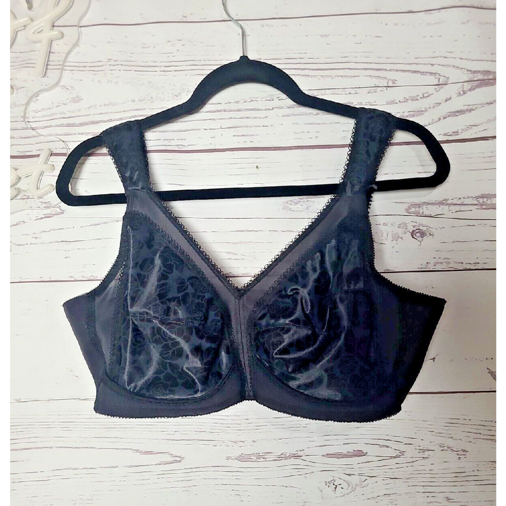 Playtex Original Black Comfort Strap Unpadded Wire Free T-Shirt Bra Size 44C